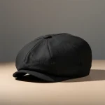 Casquette gavroche lin noir style intemporel - Vue 1 - casquette gavroche