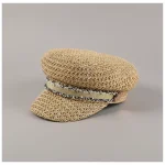 Casquette gavroche paille synthétique beige ajustable - Vue 1 - casquette gavroche
