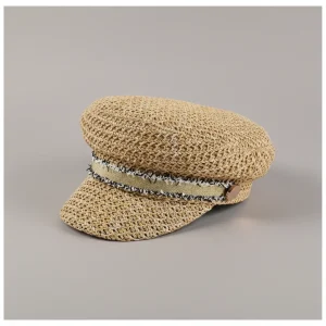 Casquette gavroche paille synthétique beige ajustable - Vue 1 - casquette gavroche