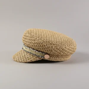 Casquette gavroche paille synthétique beige ajustable - Vue 2 - casquette gavroche