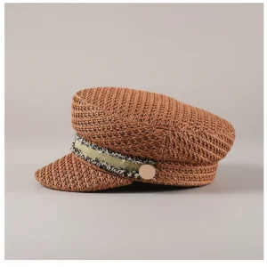 Casquette gavroche paille synthétique femme été - Vue 2 - casquette gavroche