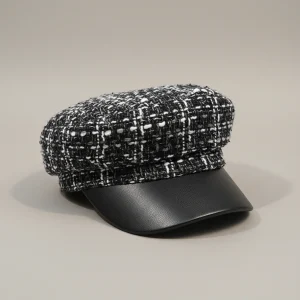 Casquette gavroche polyester et simili cuir femme - Vue 1 - casquette gavroche
