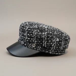 Casquette gavroche polyester et simili cuir femme - Vue 2 - casquette gavroche