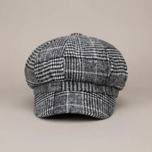 Casquette gavroche polyester motif carreaux - Vue 1 - casquette gavroche