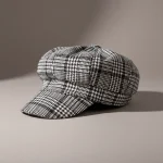 Casquette gavroche polyester motif pied-de-poule unique - Vue 1 - casquette gavroche