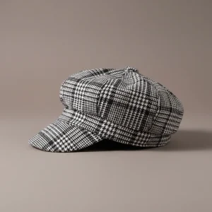 Casquette gavroche polyester motif pied-de-poule unique - Vue 2 - casquette gavroche