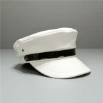 Casquette gavroche simili cuir blanc style marin - Vue 1 - casquette gavroche