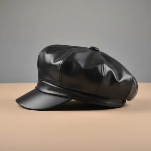 Casquette gavroche simili cuir femme ajustable - Vue 2 - casquette gavroche