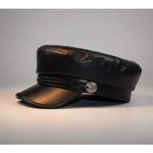 casquette gavroche simili cuir femme élégante - Vue 2 - casquette gavroche