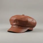Casquette gavroche simili cuir marron femme - Vue 1 - casquette gavroche