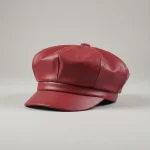 Casquette gavroche simili cuir rouge femme - Vue 1 - casquette gavroche