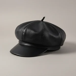 Casquette gavroche simili cuir style moderne - Vue 1 - casquette gavroche