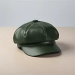 Casquette gavroche simili cuir vert foncé femme - Vue 1 - casquette gavroche