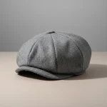 Casquette gavroche tweed gris taille ajustable - Vue 1 - casquette gavroche