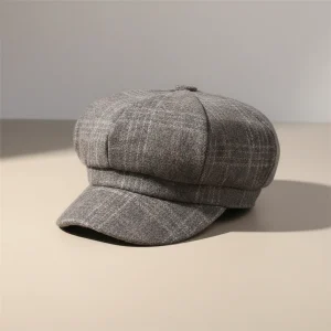 Casquette gavroche tweed gris taille unique - Vue 2 - casquette gavroche
