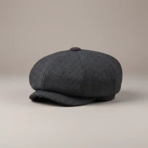 Casquette gavroche tweed homme style chevron - Vue 1 - casquette gavroche