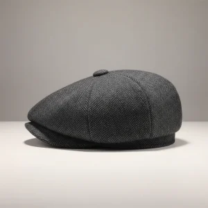 Casquette gavroche tweed homme style chevron - Vue 2 - casquette gavroche
