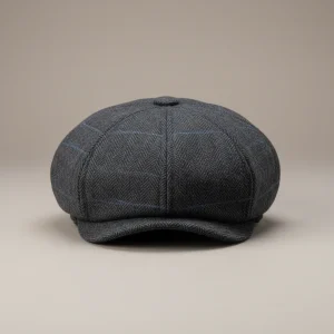 Casquette gavroche tweed laine chevron ajustable - Vue 1 - casquette gavroche