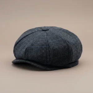 Casquette gavroche tweed laine chevron ajustable - Vue 2 - casquette gavroche