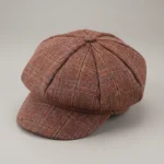 Casquette gavroche tweed marron taille ajustable - Vue 1 - casquette gavroche