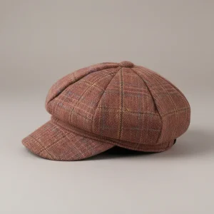 Casquette gavroche tweed marron taille ajustable - Vue 2 - casquette gavroche