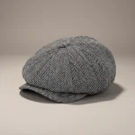 Casquette gavroche tweed style chevron - Vue 1 - casquette gavroche
