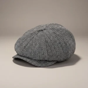 Casquette gavroche tweed style chevron - Vue 1 - casquette gavroche