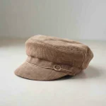 Casquette gavroche velours côtelé beige kaki - Vue 1 - casquette gavroche