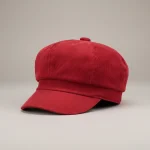 Casquette gavroche velours côtelé rouge femme - Vue 1 - casquette gavroche