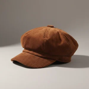 casquette gavroche velours côtelé style automne - Vue 1 - casquette gavroche