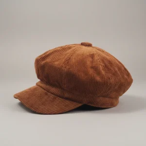 casquette gavroche velours côtelé style automne - Vue 2 - casquette gavroche