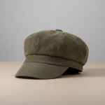 Casquette gavroche velours côtelé vert style moderne - Vue 1 - casquette gavroche