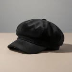 Casquette gavroche velours noir style vintage - Vue 1 - casquette gavroche