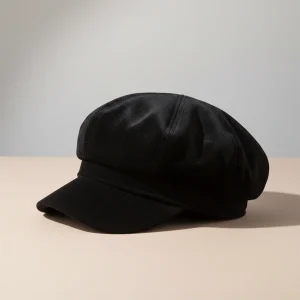 Casquette gavroche velours noir style vintage - Vue 2 - casquette gavroche