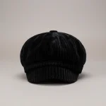 Casquette gavroche velours noir taille ajustable - Vue 1 - casquette gavroche
